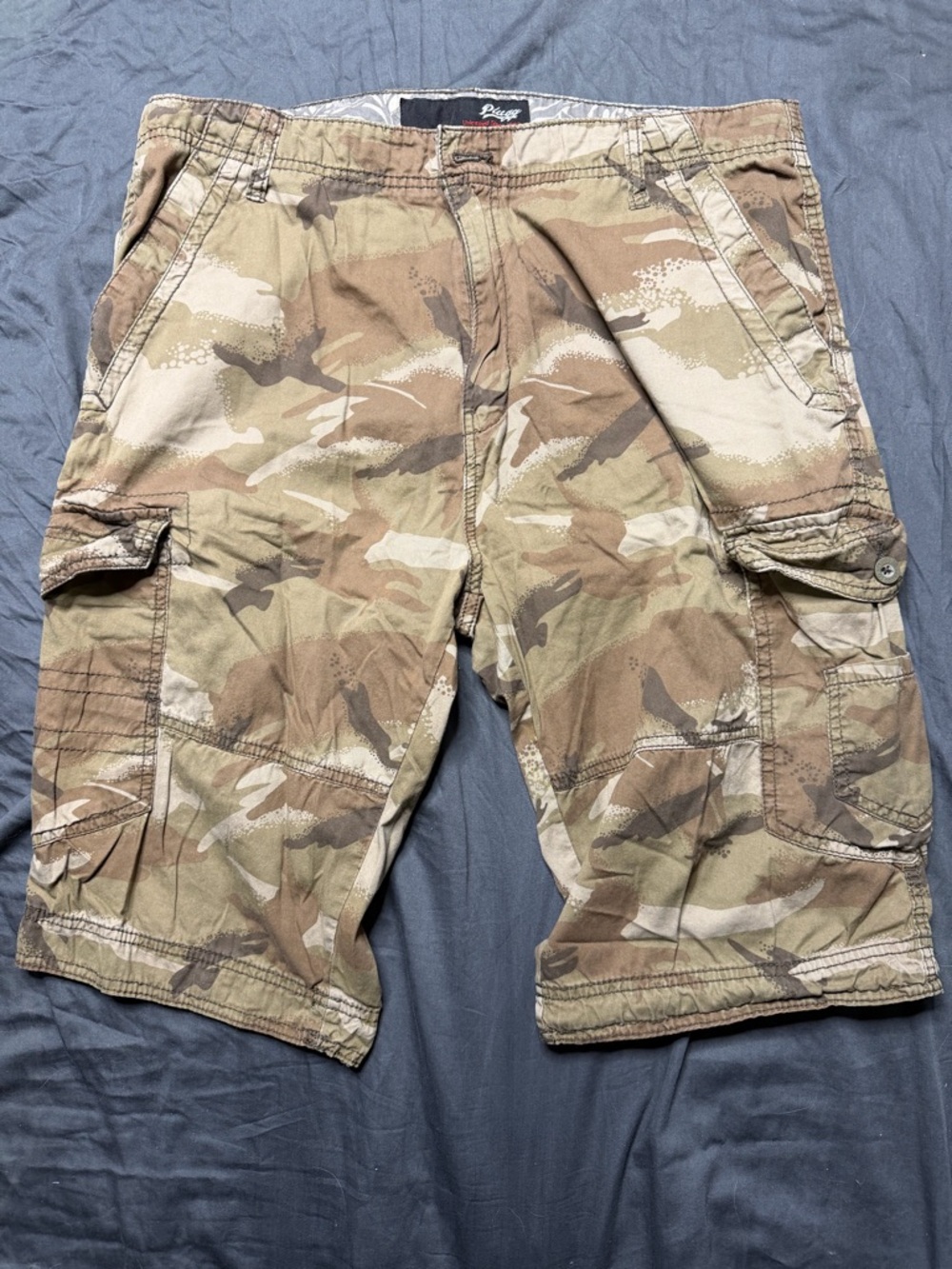 Plugg Men’s Camo Cargo Shorts in Brown and Tan